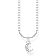 Chaîne lune pavé argent