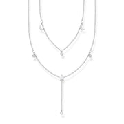Collier double pierres blanches argent