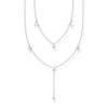 Collier double pierres blanches argent