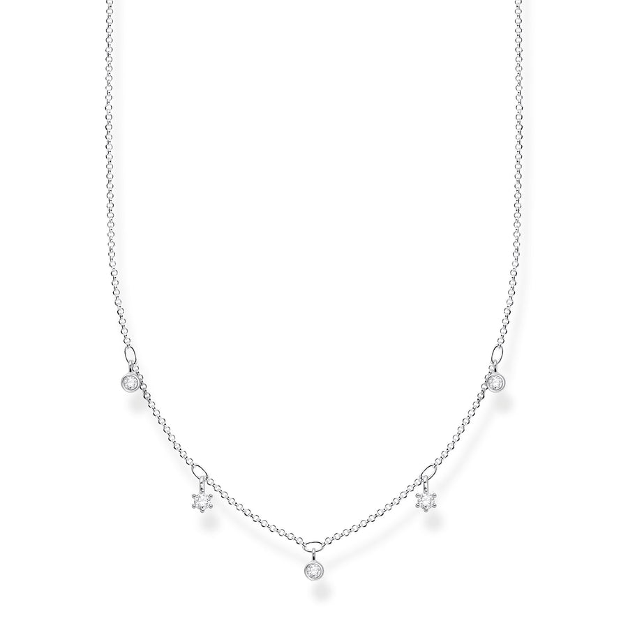Chaîne pierres blanches argent
