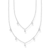 Chaîne double pierres blanches argent