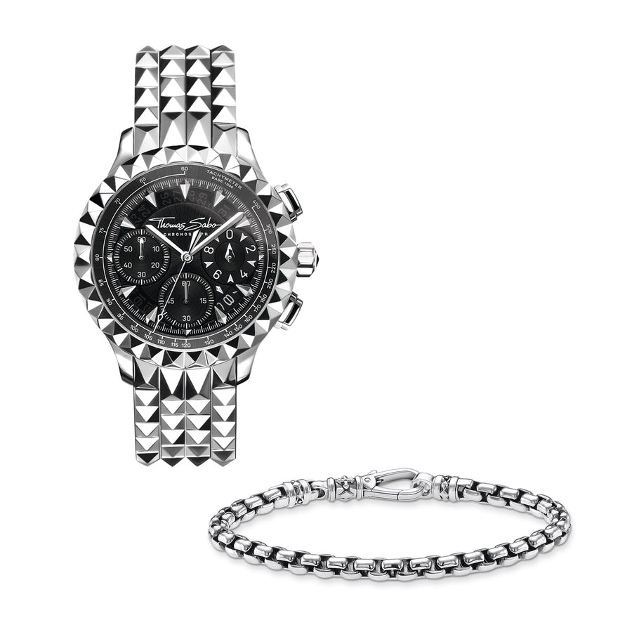 montre pour homme Rebel at Heart Chronograph argent noir