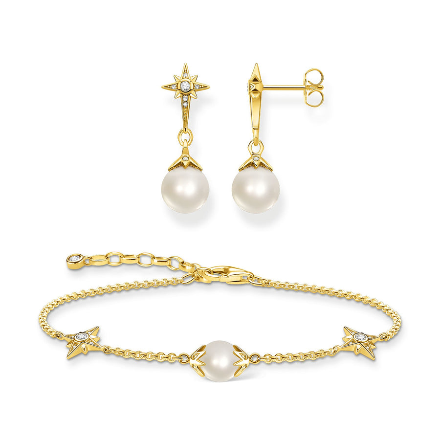 Bracelet perle avec étoiles or