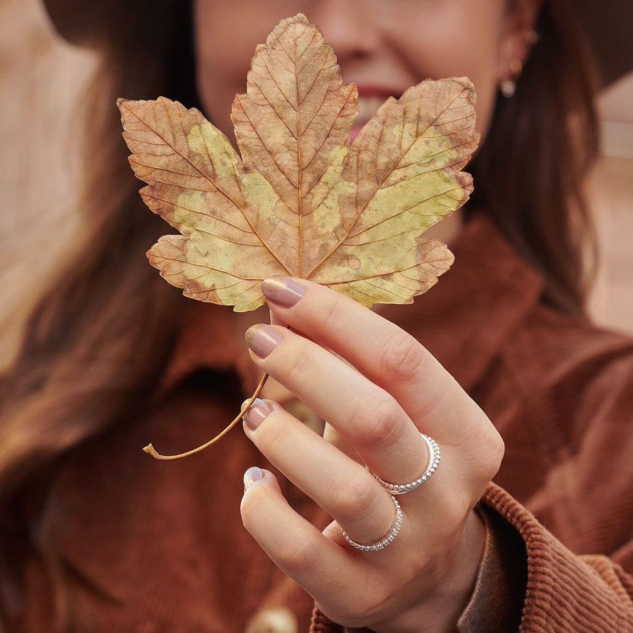 Bague double billes d'argent