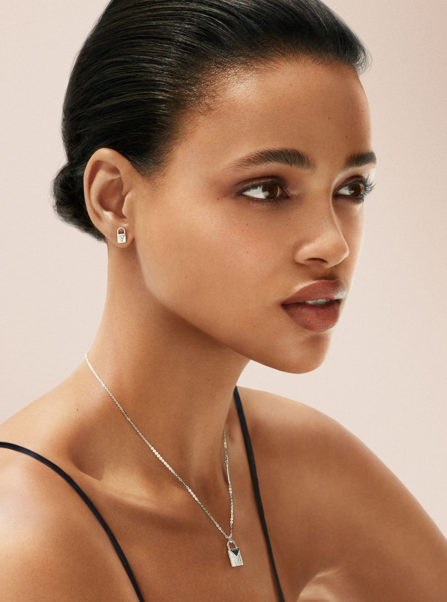 MK Boucles D'oreilles cadenas pavé