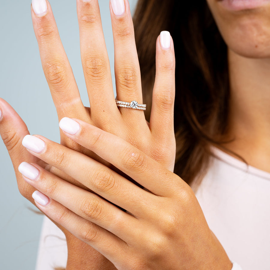 Solitaire Petal Diamond Engagement Ring