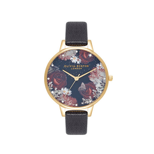 Cadran Intermédiaire Winter Blooms Noir Et Or