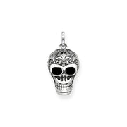 Pendentif tête de mort avec lys