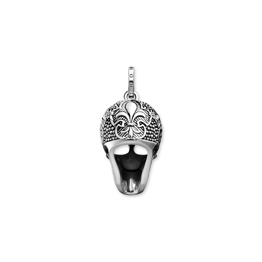 Pendentif tête de mort avec lys