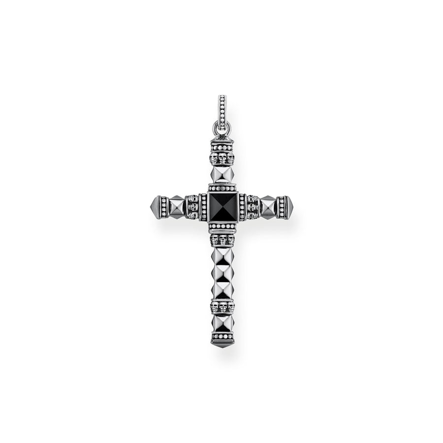 Pendentif croix ethnique moyenne noir