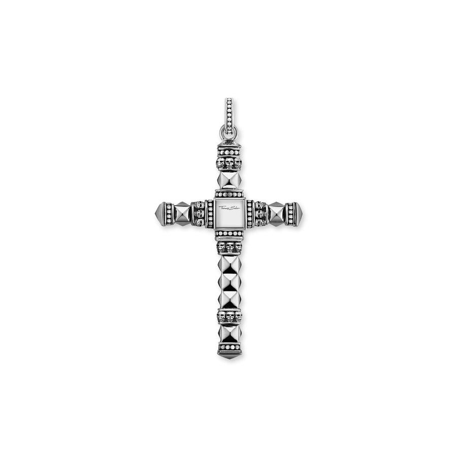 Pendentif croix ethnique moyenne noir