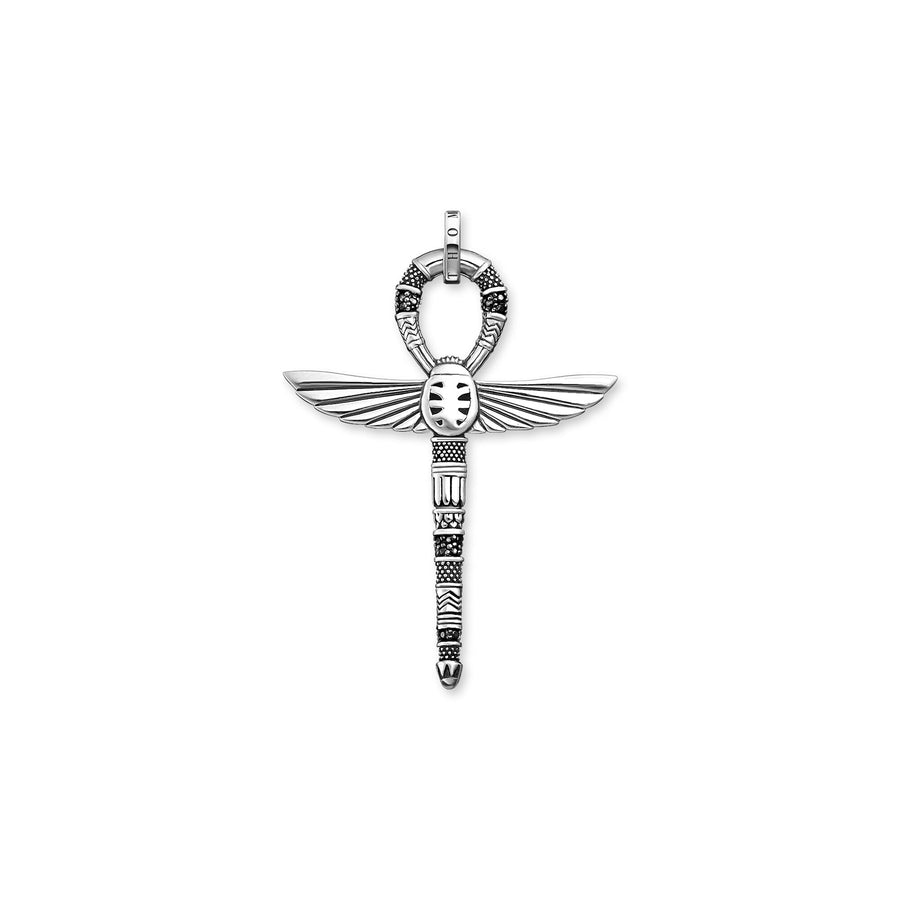 Pendentif croix de vie ankh avec scarabée