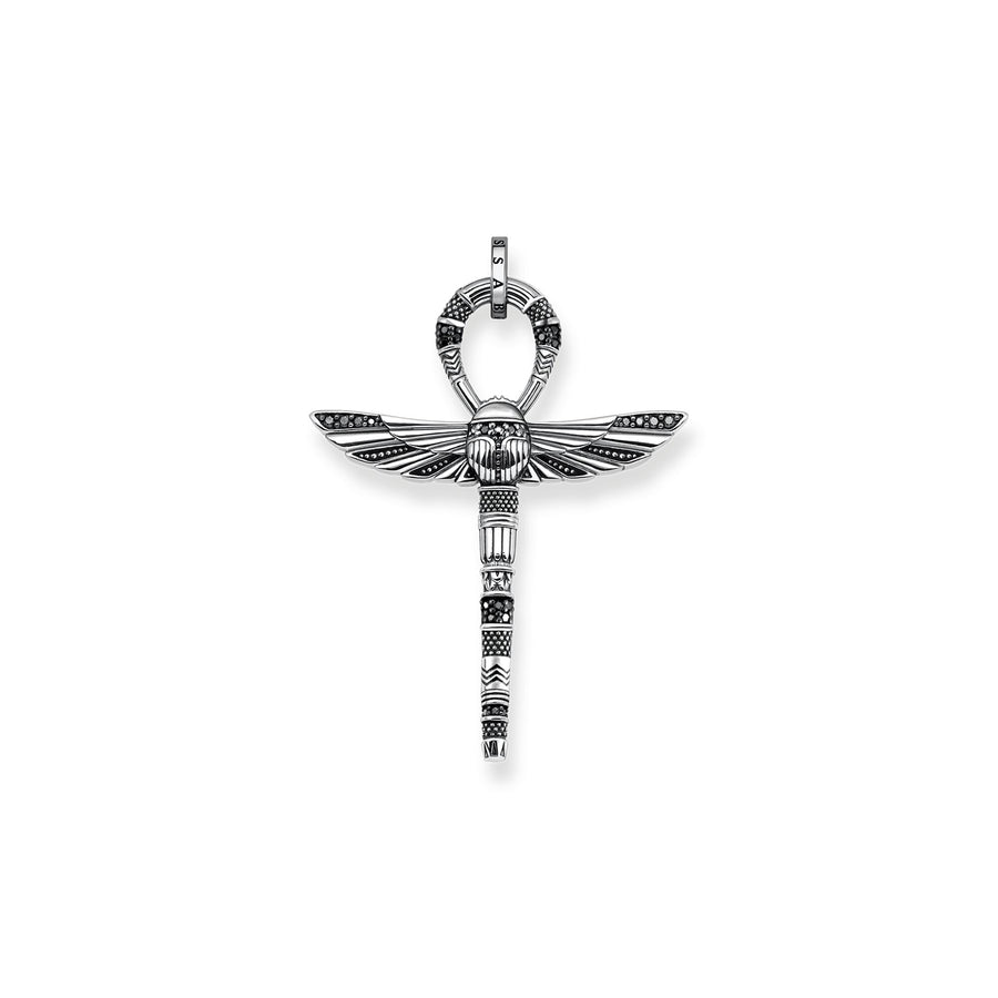 Pendentif croix de vie ankh avec scarabée