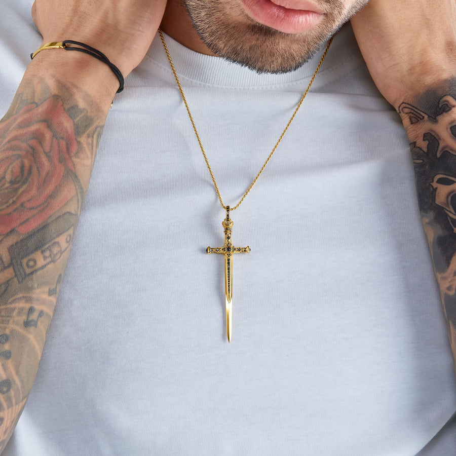 Pendentif épée or