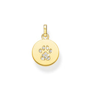 Pendentif médaille patte chat or