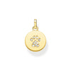 Pendentif médaille patte chat or