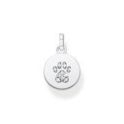 Pendentif médaille patte chat argent