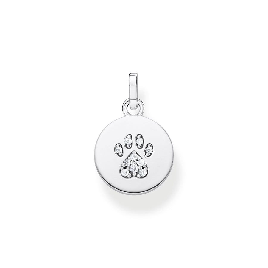 Pendentif médaille patte chat argent