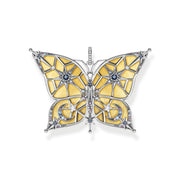 Pendentif papillon avec lune et étoiles or