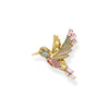 Pendentif colibri multicolore or