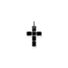 Pendentif croix pierres noires