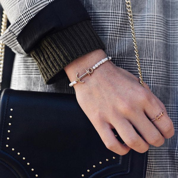 Bracelet Anchor Spirit Or Rose Marbre