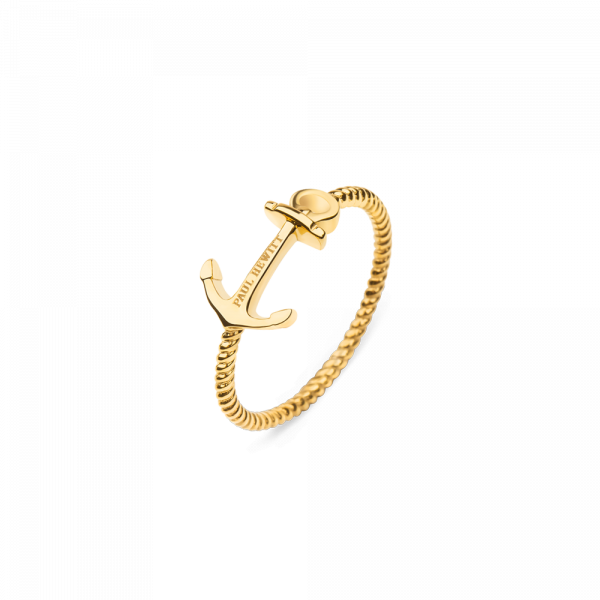 Paul Hewitt Bague Anchor Rope Or Jaune
