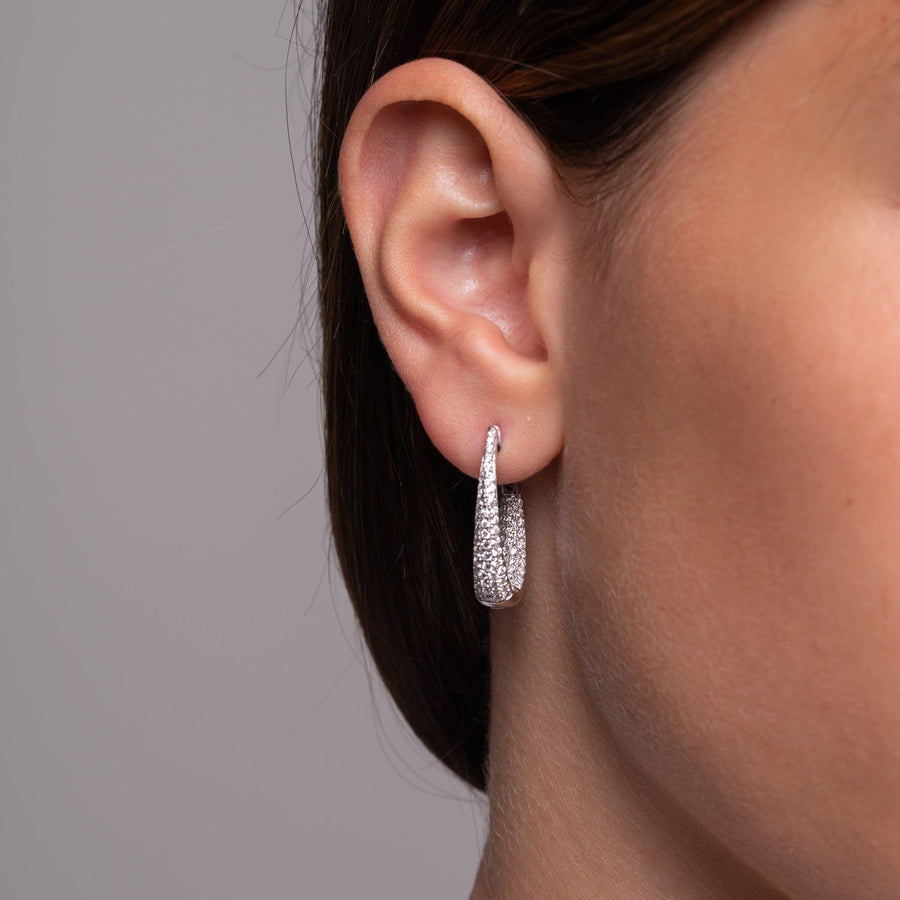 Inside Out Pave Diamond Hoop Earrings