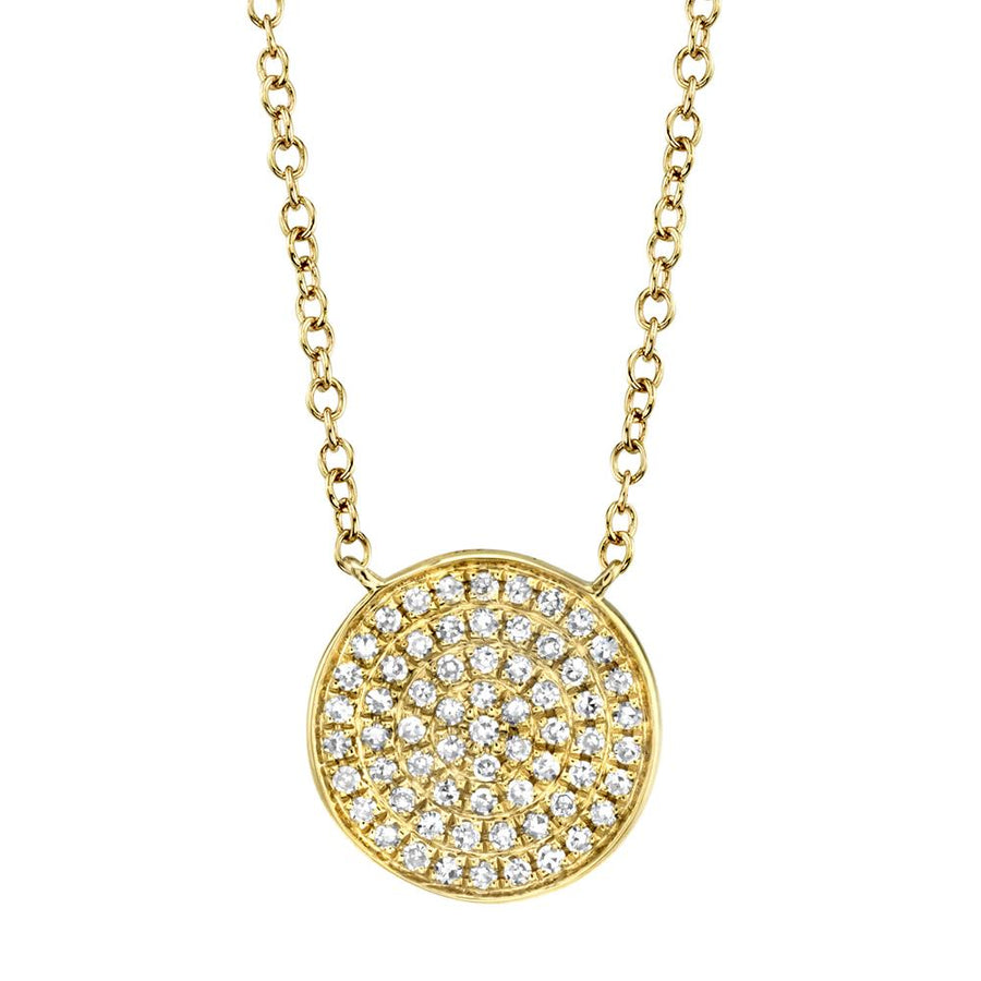 Emmie 0.15 Ct. Diamond Pave Disc Circle Pendant Necklace
