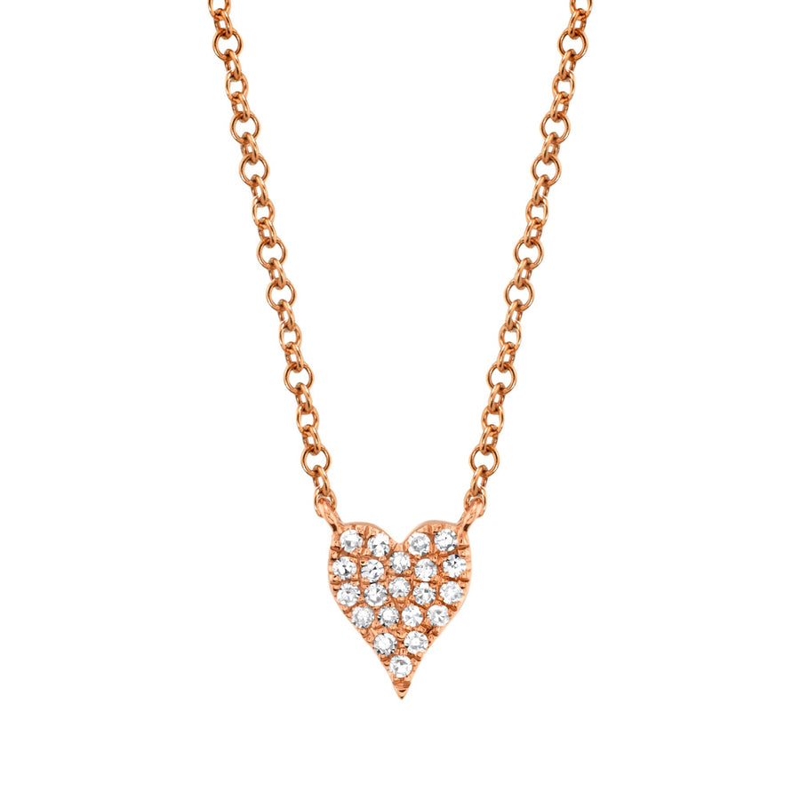 Amor Diamond Pave Heart Pendant Necklace - Mini