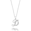 DIAMOND SCRIPT INITIAL PENDANT W/CHAIN