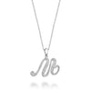 DIAMOND SCRIPT INITIAL PENDANT W/CHAIN
