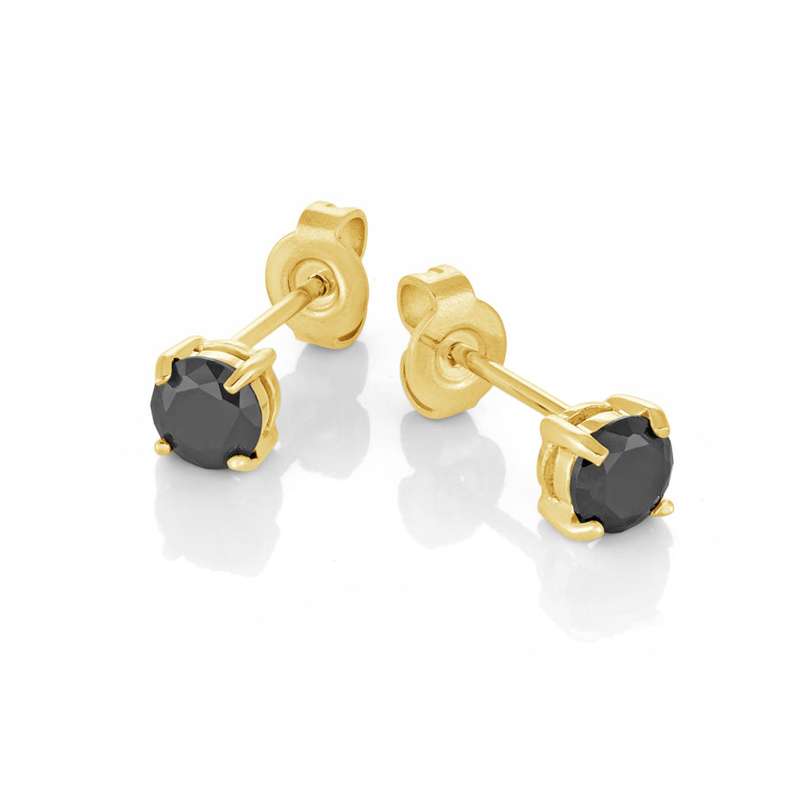 8MM BLACK CZ STUDS