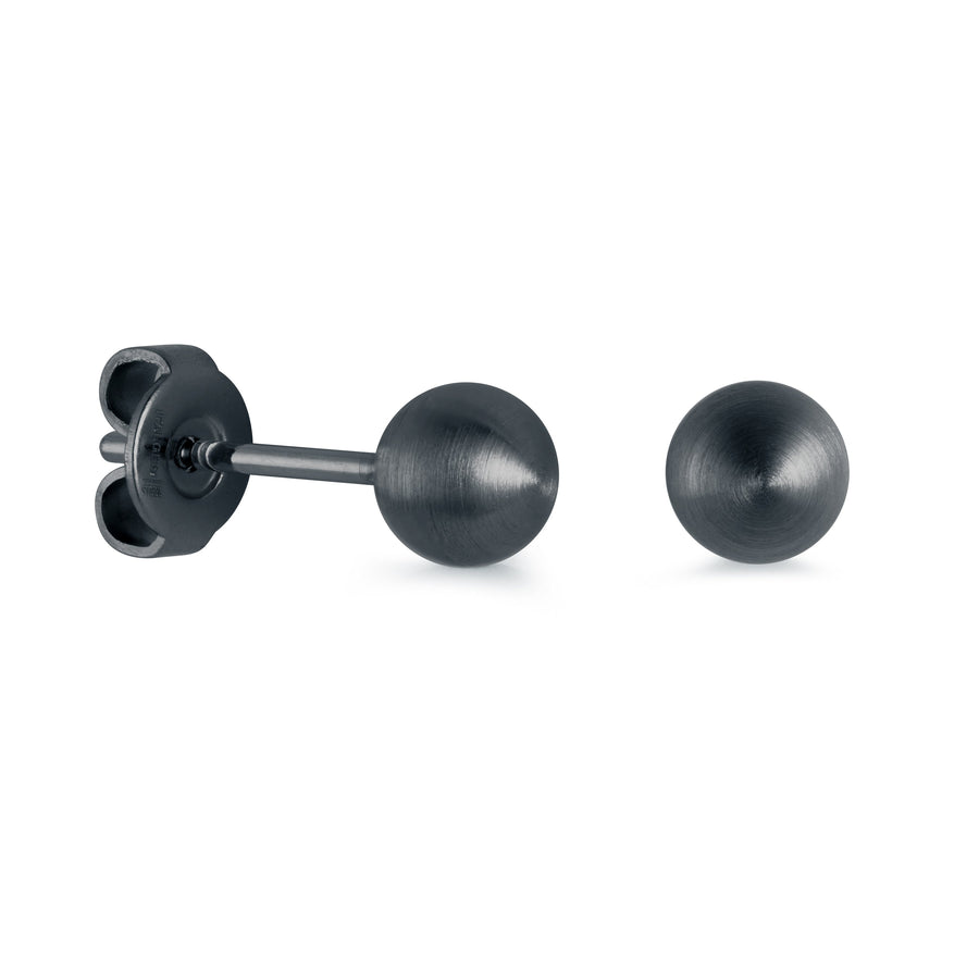 6MM BRUSHED BALL EARRINGS