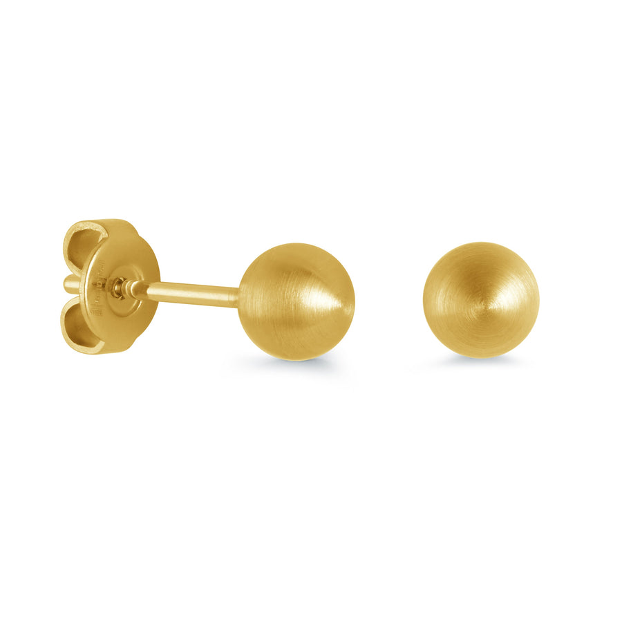 6MM BRUSHED BALL EARRINGS