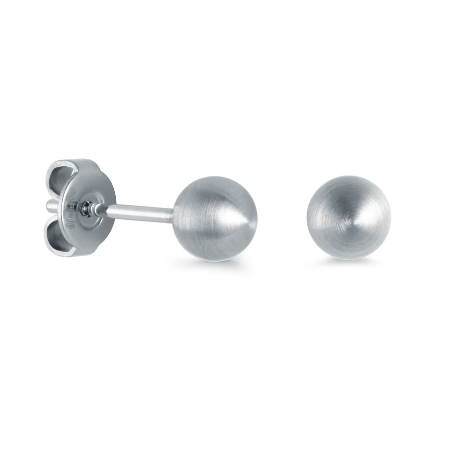 6MM BRUSHED BALL EARRINGS