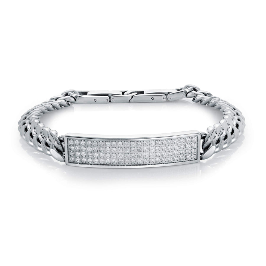 8MM CURB CZ ID BRACELET