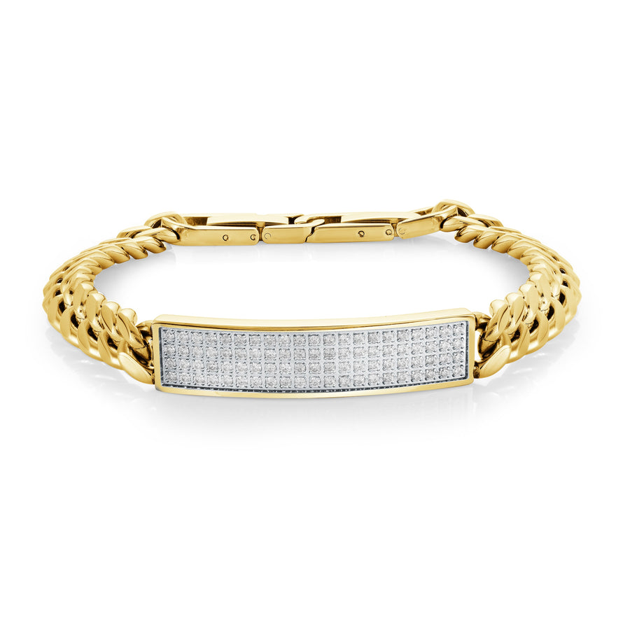 8MM CURB CZ ID BRACELET