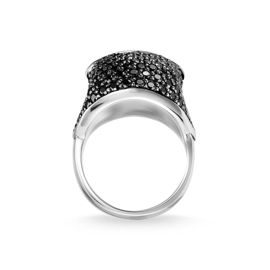 Bague tête de mort avec pavé