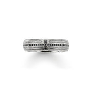Bague ruban croix avec pavé
