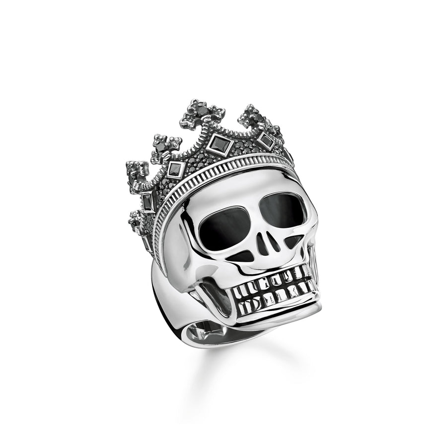 Bague tête de mort couronne