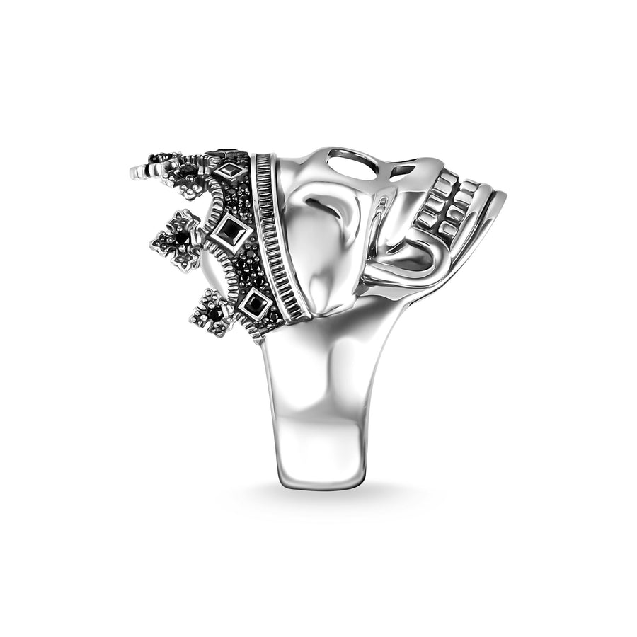 Bague tête de mort couronne