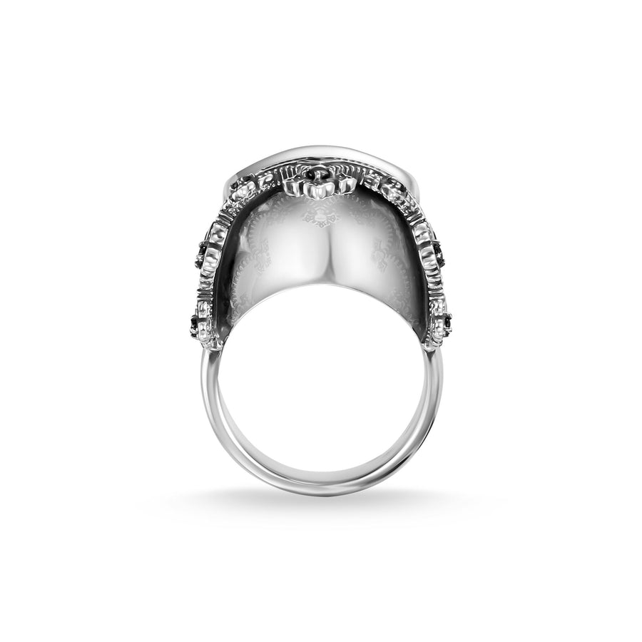 Bague tête de mort couronne