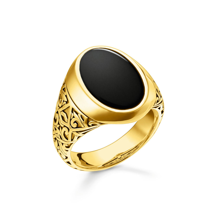 Bague noir-or