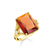 Bague pierre orange grande avec étoile