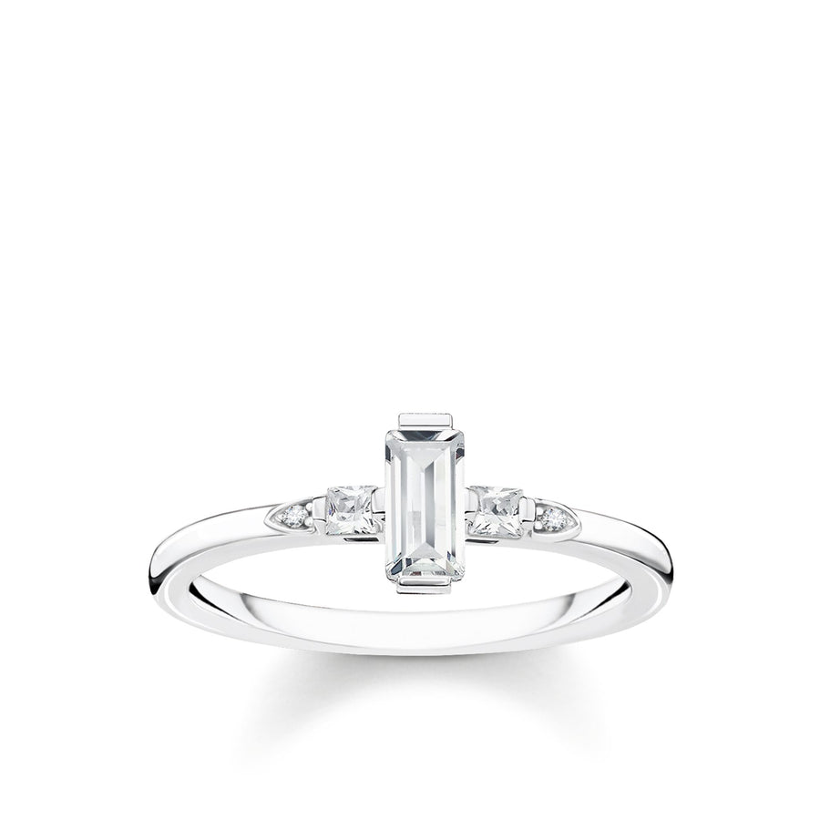Bague pierre top baguette