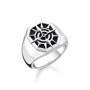 Bague boussole noir