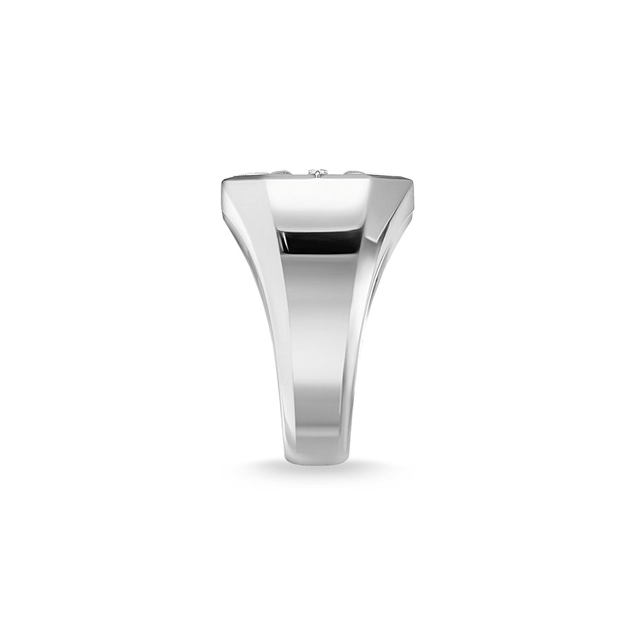 Bague boussole noir