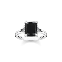 Bague argent hotsell avec pierre noire