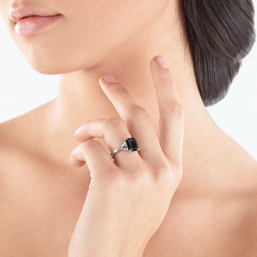 Bague pierre noire